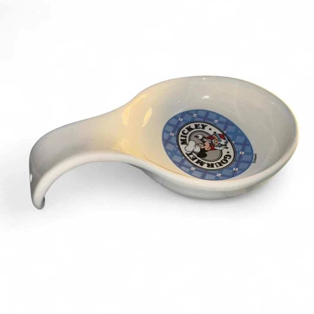 Vintage Disney Gourmet Mickey Mouse blue plaid Spoon Rest by Treasure Craft